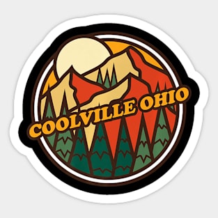 Vintage Coolville, Ohio Mountain Hiking Souvenir Print Premium Sticker